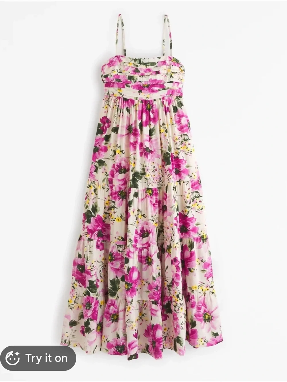NWT Abercrombie & Fitch Pink Floral Maxi Dress Cottagecore Garden Sundress